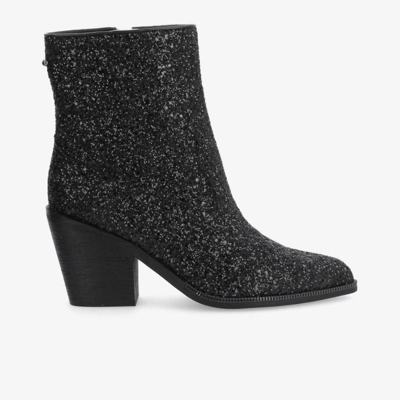 LEONIE ZIP BOOTS W - GLITTER - BLACK